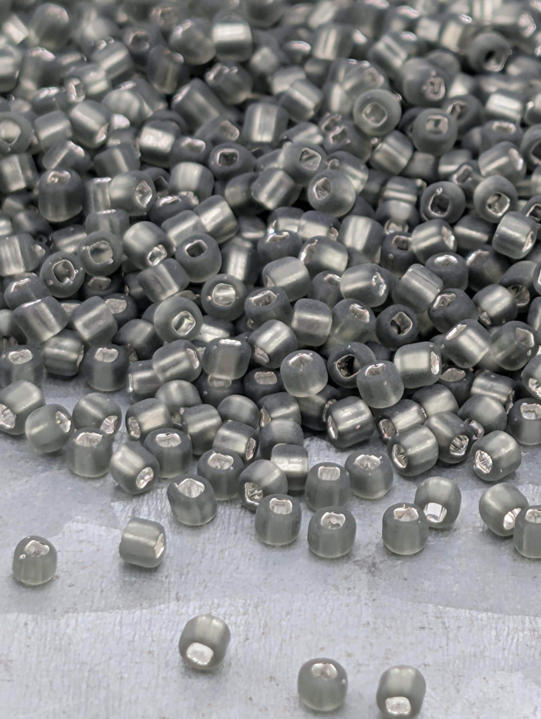 Translucent Gunmetal Matsuno Seed Beads, Size 11/0 (15g, ~1650 pcs)