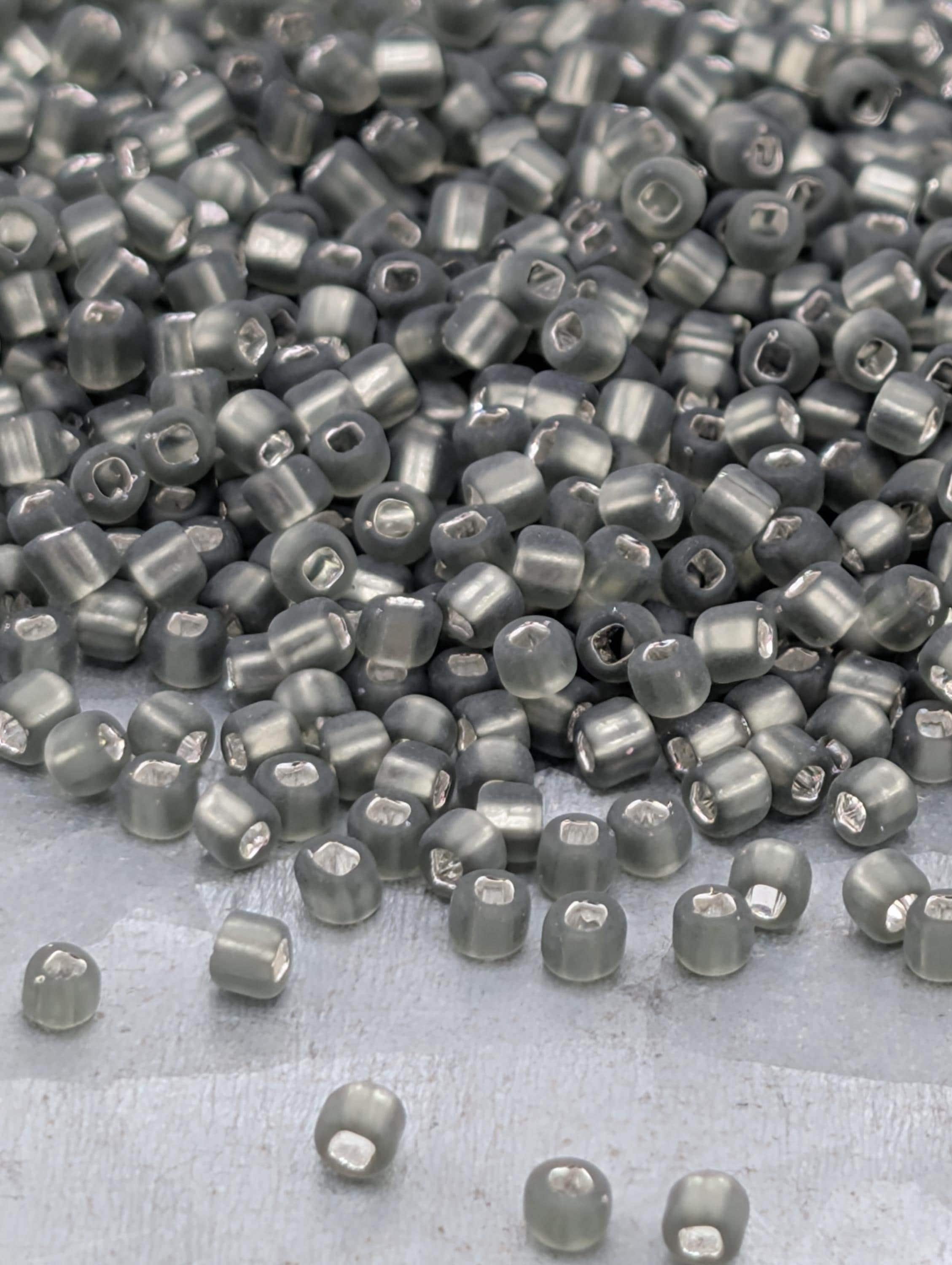 Translucent Gunmetal Matsuno Seed Beads, Size 11/0 (15g, ~1650 pcs)