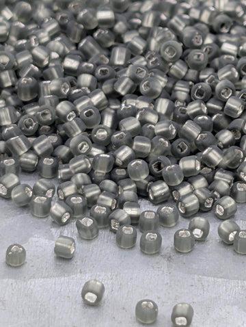 Translucent Gunmetal Matsuno Seed Beads, Size 11/0 (15g, ~1650 pcs)