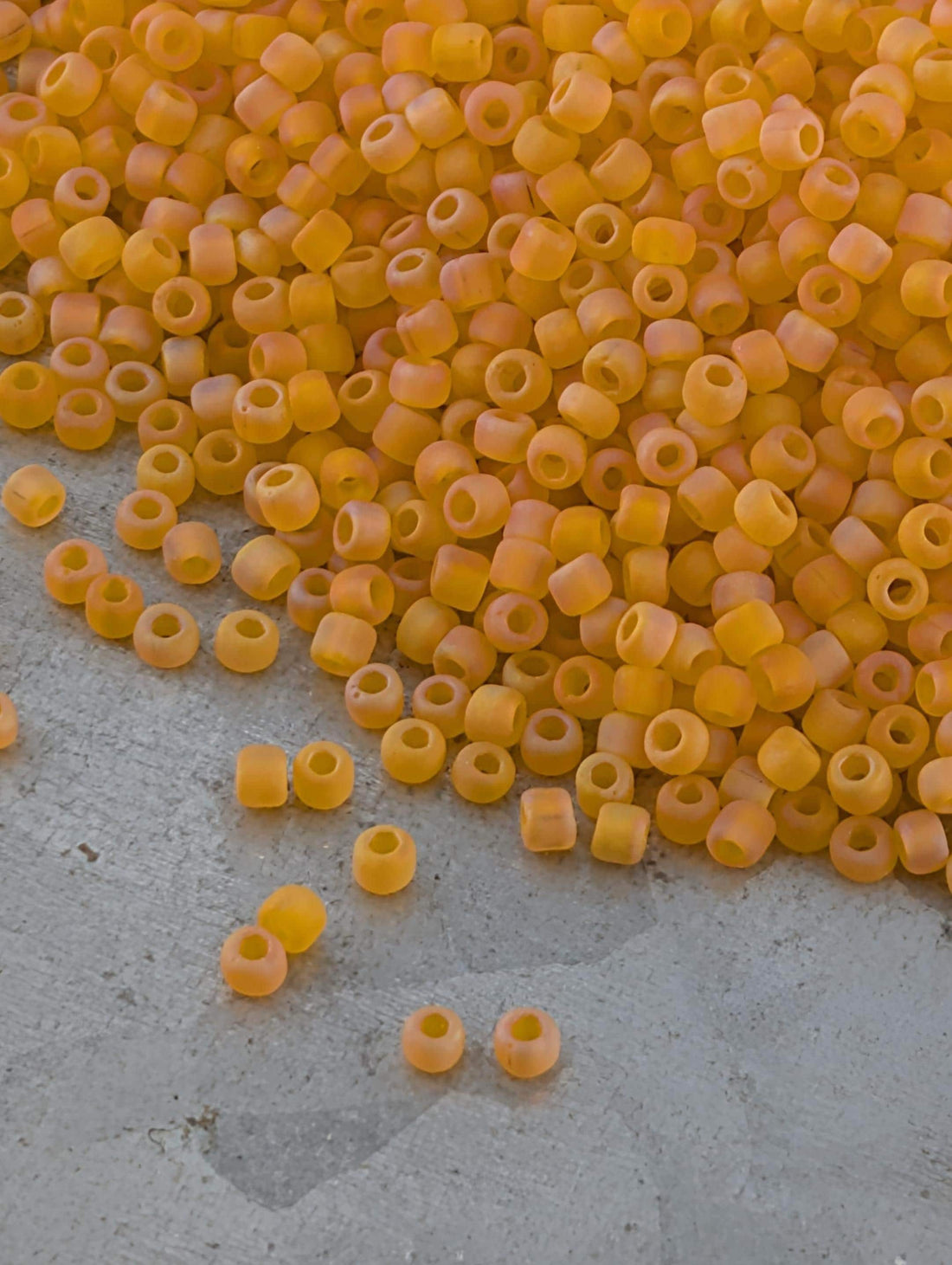 Rainbow Orange Seed Beads - Translucent Frosted 11/0 Matsuno Glass