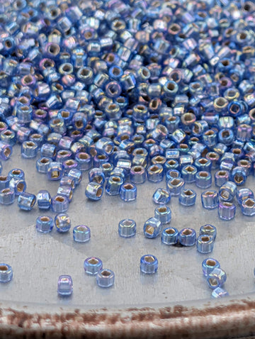 Rainbow Blue Matsuno Seed Beads, Silver-Lined (11/0 Round, 15g Pack)