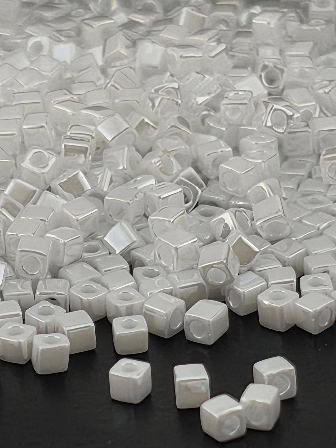 Miyuki Square/Cubes White Opaque Luster Size 1.5mm