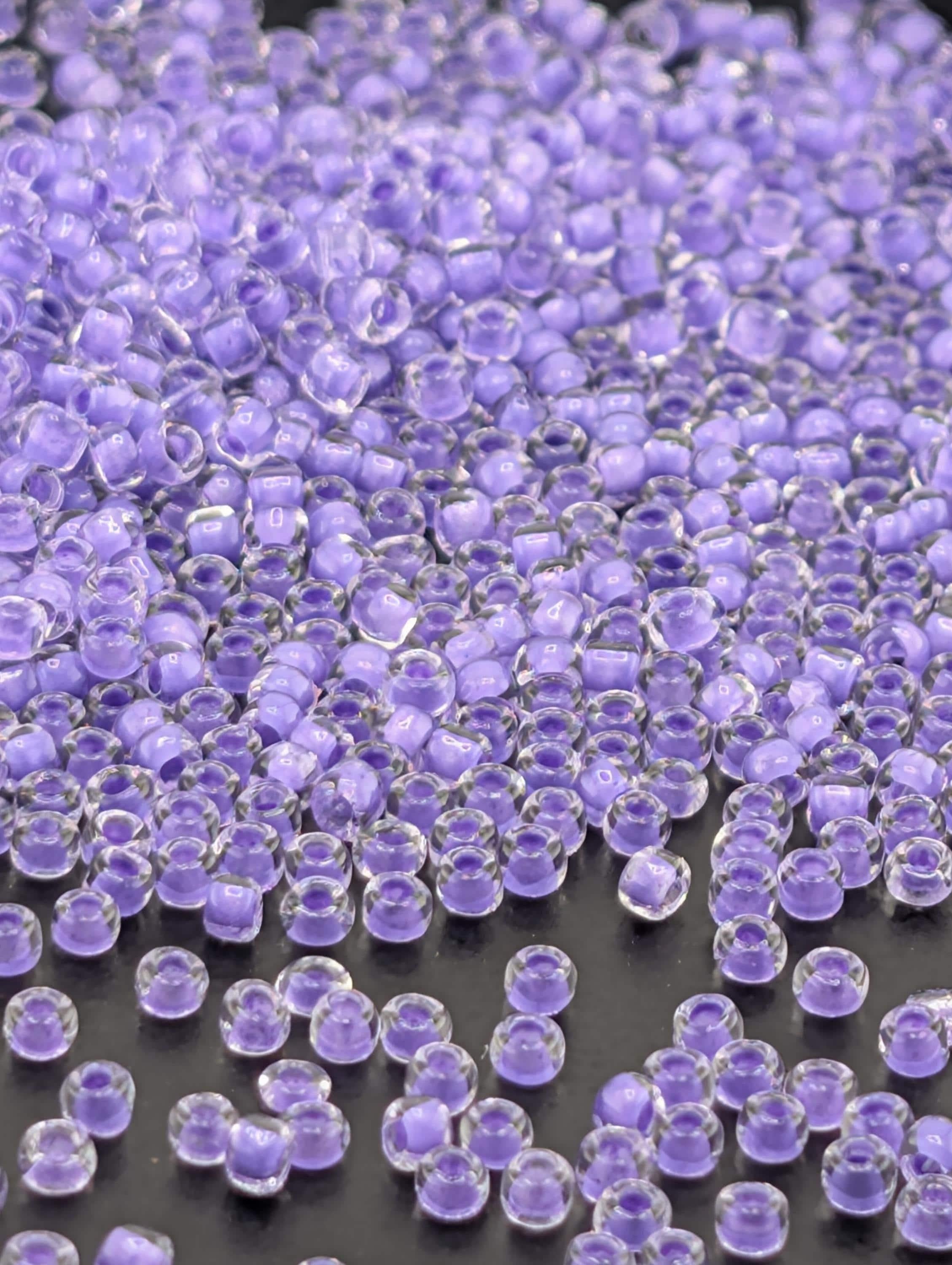 Dark Lilac Seed Beads: Translucent Inside Dyed Matsuno 11/0
