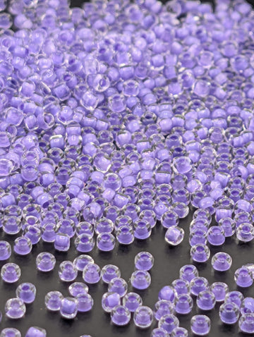 Dark Lilac Seed Beads: Translucent Inside Dyed Matsuno 11/0