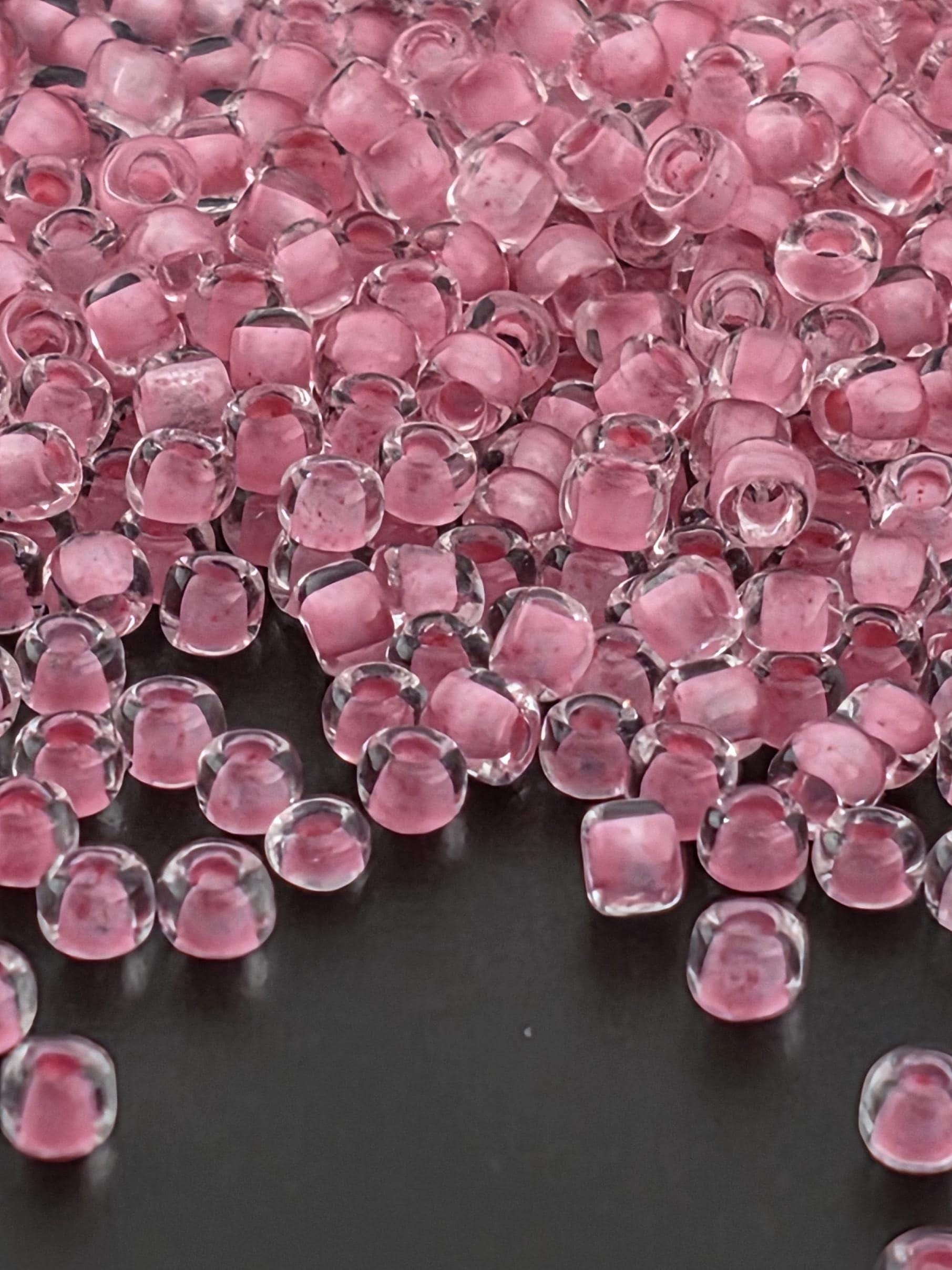 Dusty Rose Seed Beads - Translucent Inside Dyed, Size 11/0