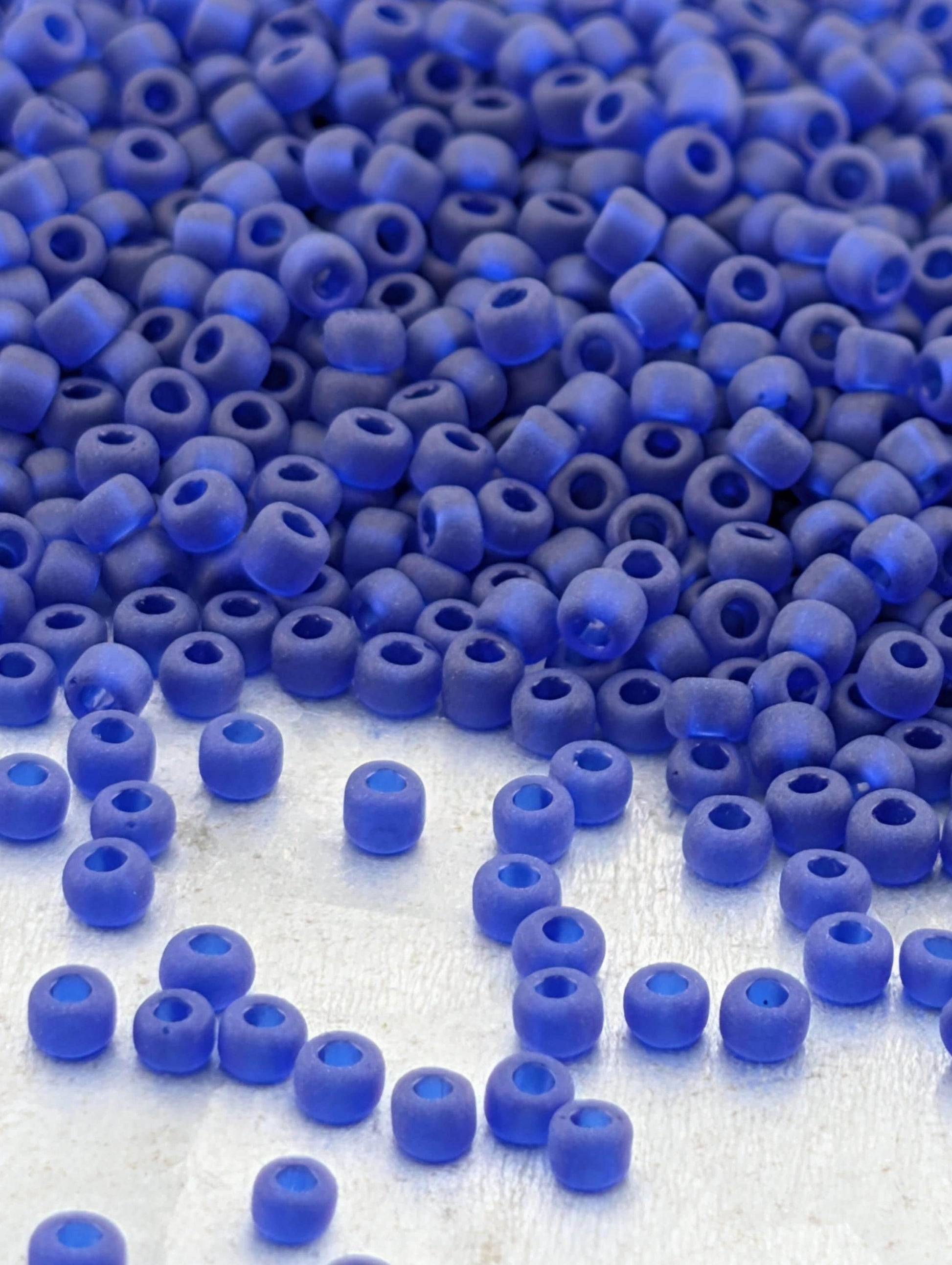 1908SB Translucent Frosted Cobalt 11/0 Round Matsuno Seed Beads (15g, ~1650 pcs)