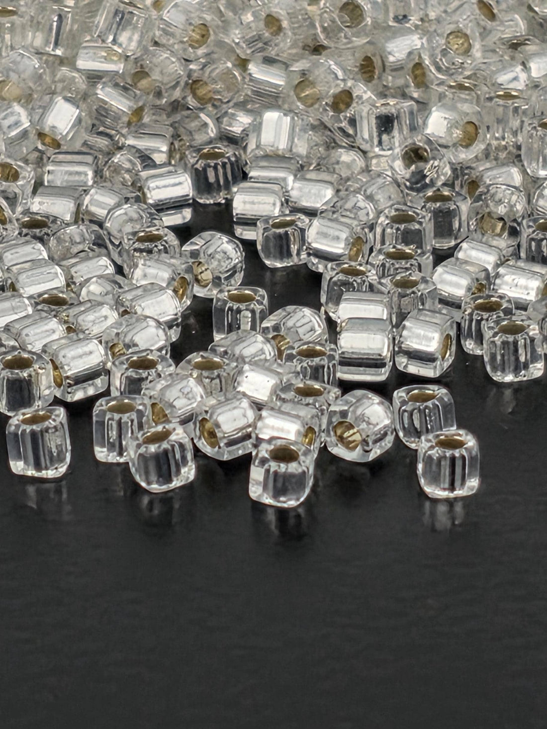 Miyuki Square/Cubes Crystal Translucent Silver-Lined Size 1.5mm
