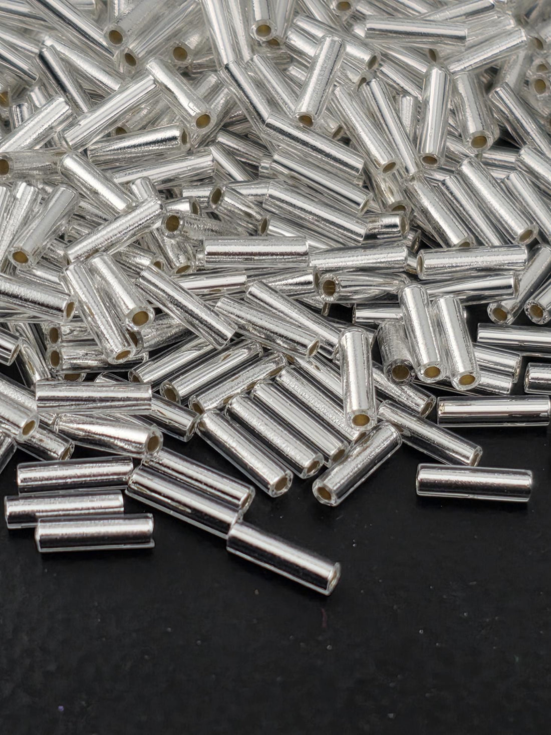 Miyuki Bugles 6MM Crystal Translucent Silver-Lined Size 6mm