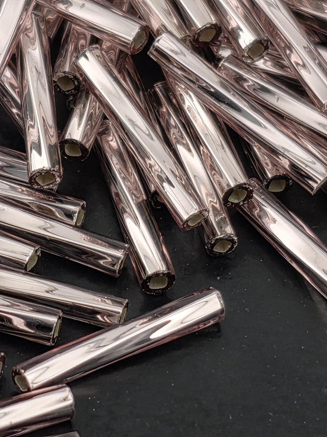 Miyuki Twisted Bugles 2x12 Light Amethyst Translucent Silver-Lined Size 2x12mm