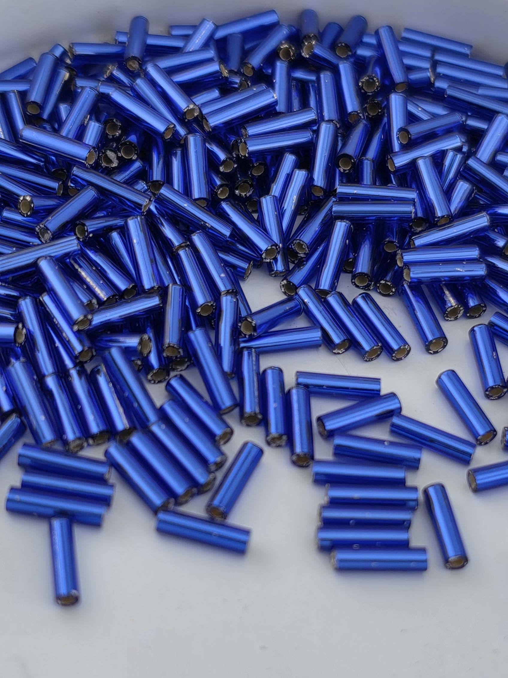 Miyuki Bugles 6MM Cobalt Blue Translucent Silver-Lined Size 6mm
