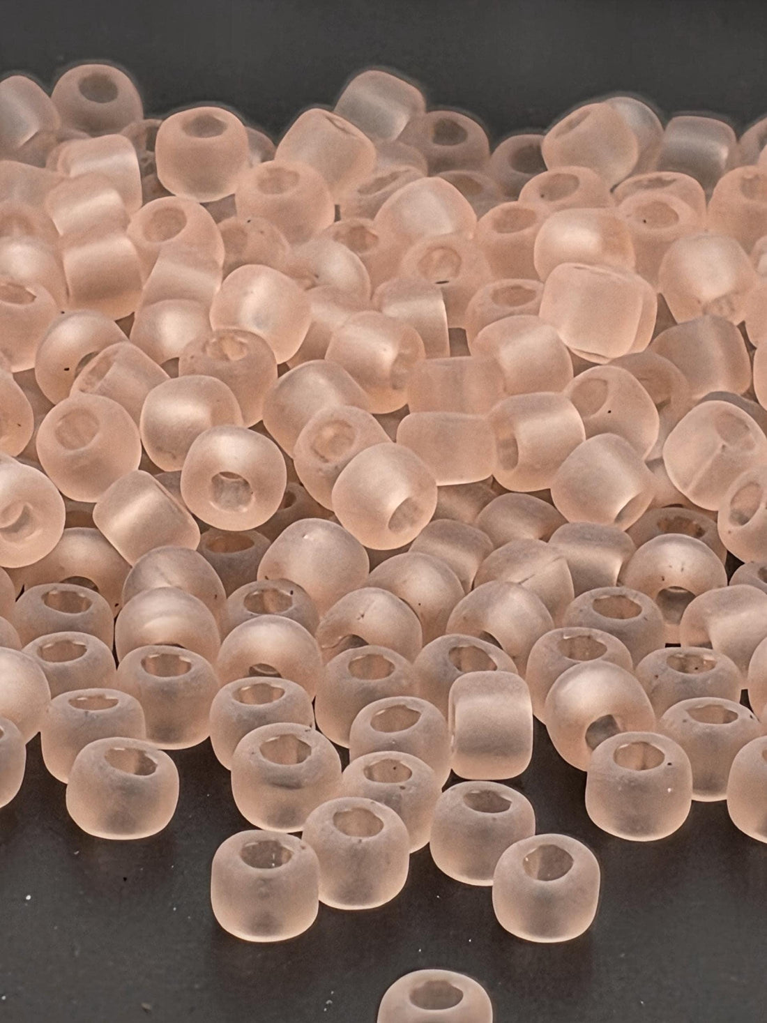 Transparent Matte Light Peach Seed Beads: Size 6/0 Japanese Glass