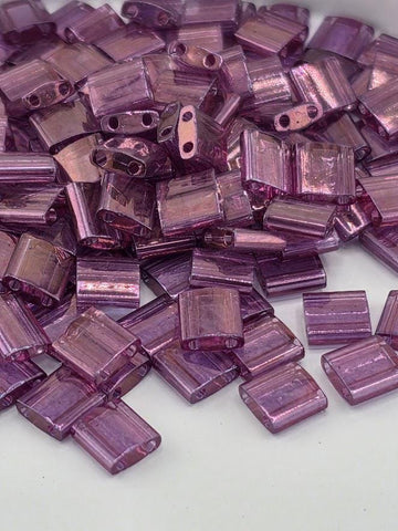 TL0296-Miyuki Tila Beads:Dk Amethyst T/R (7.5g pkg)