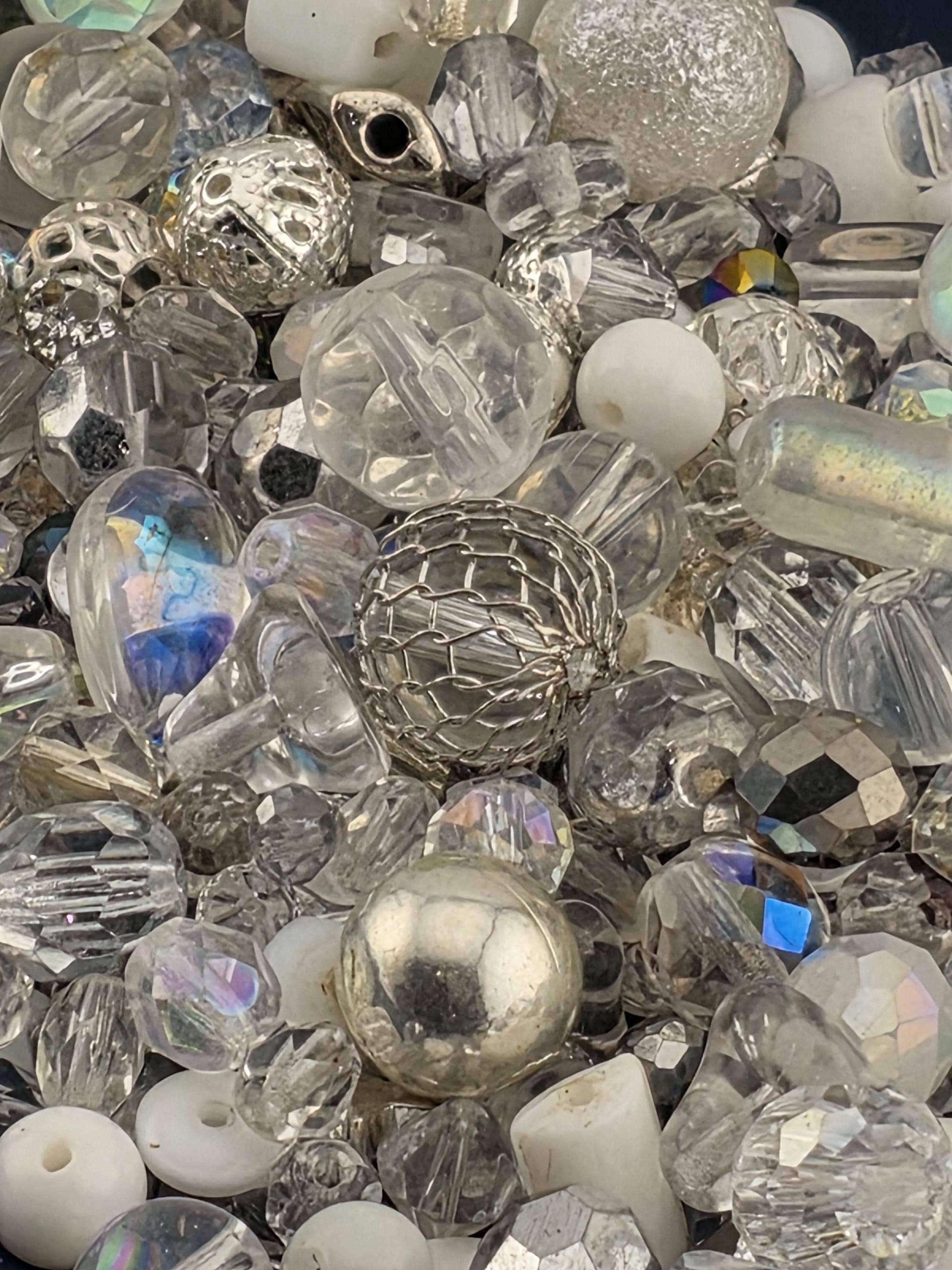 Learise Exclusive "White Frost" Glass Bead Soup Mix (56g Pkg)