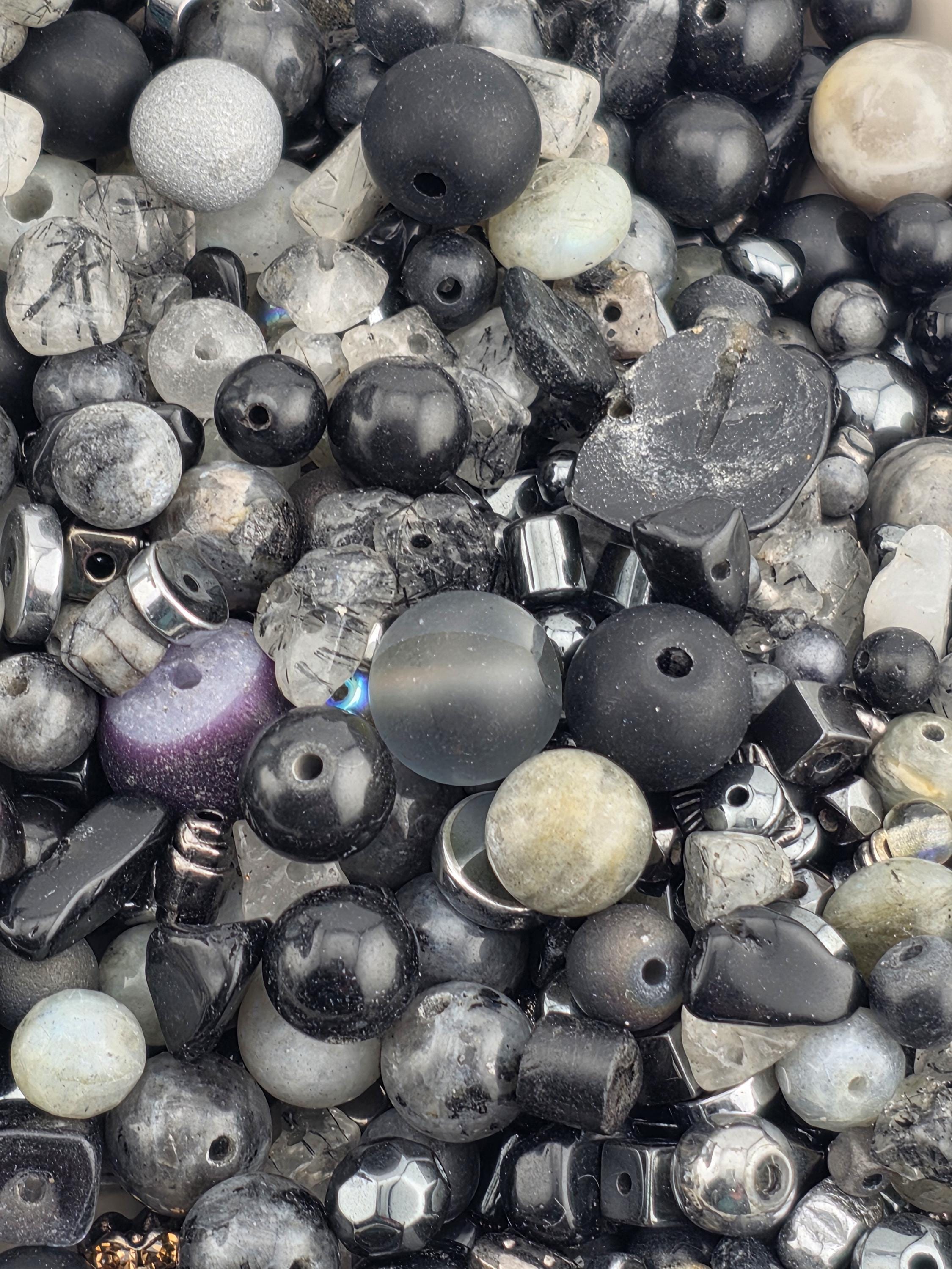 Exclusive "Thunderstone Mix" Gemstone, mixed metal & Glass Bead Mix (56g Pkg)