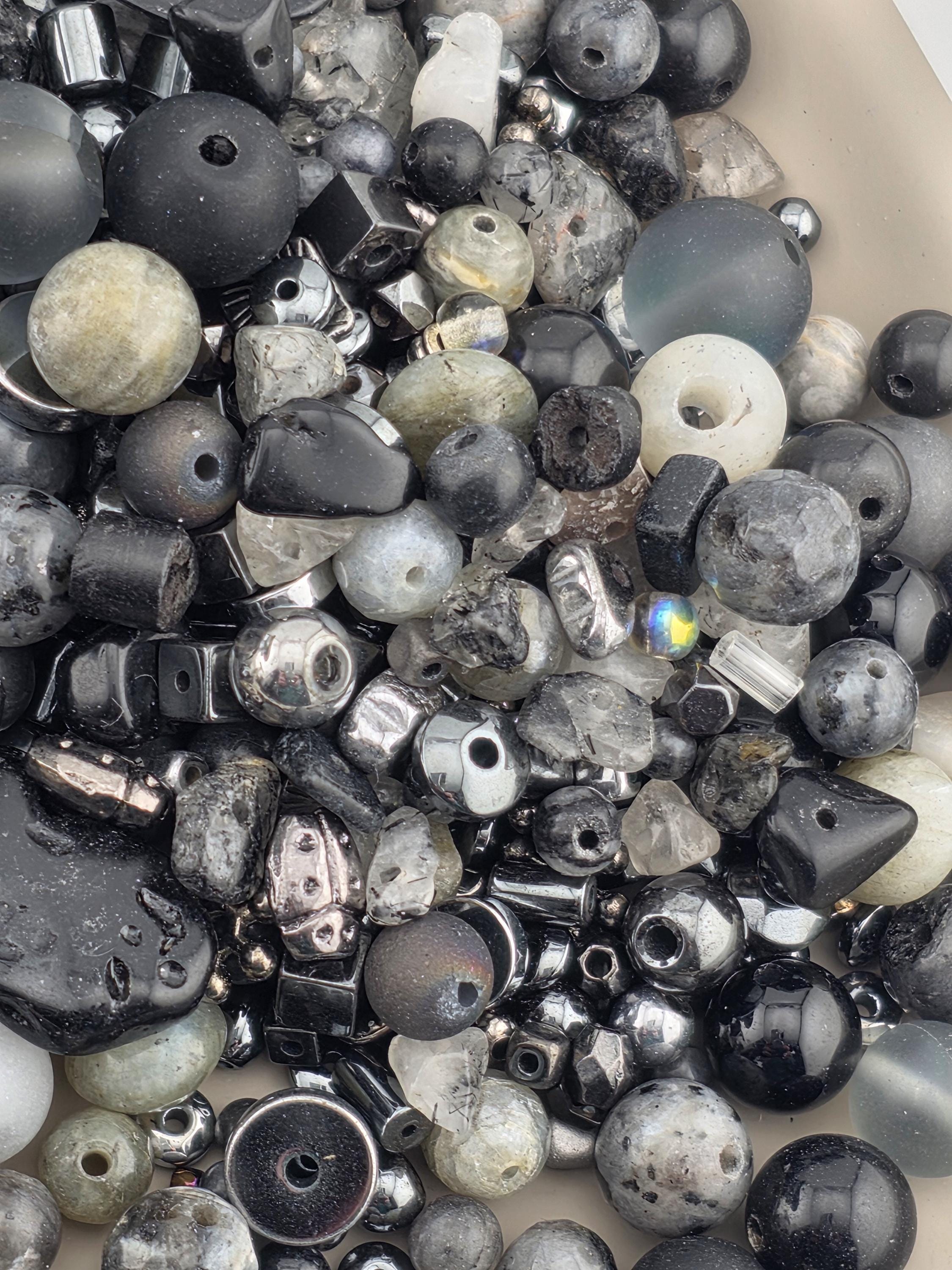 Exclusive "Thunderstone Mix" Gemstone, mixed metal & Glass Bead Mix (56g Pkg)