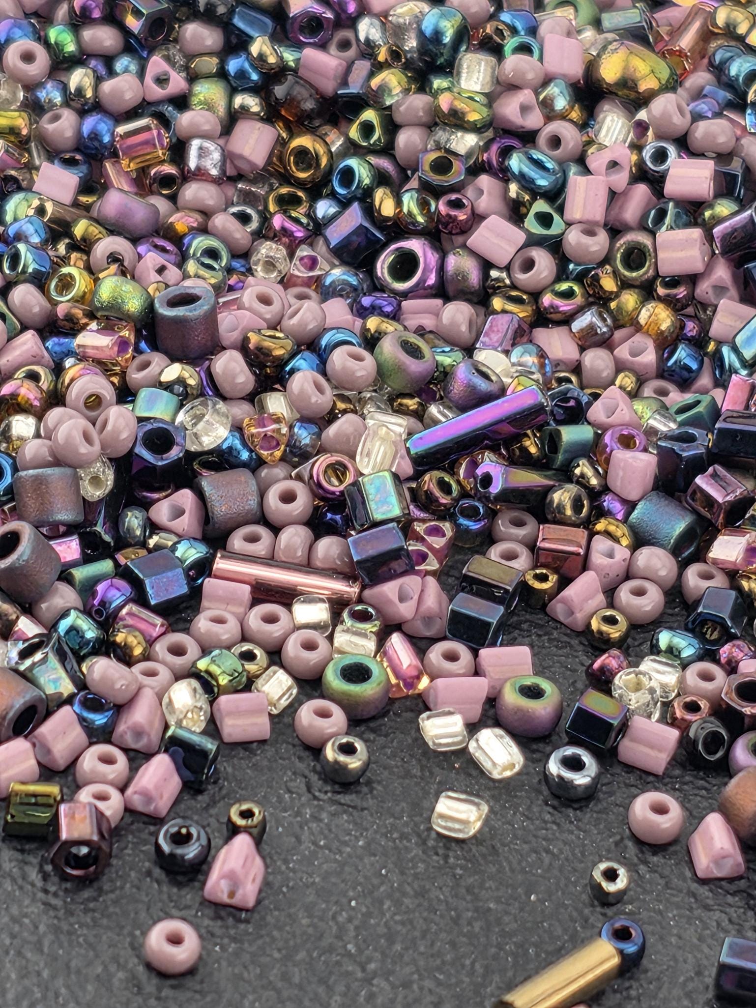 Exclusive "Miami Deco" Hex, Triangle & Bugle Seed Bead Soup 20g