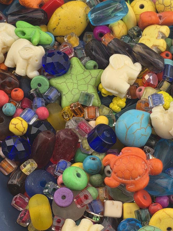 Learise Exclusive "Rainbow Howlite" Glass Bead Soup Mix (30g Pkg)