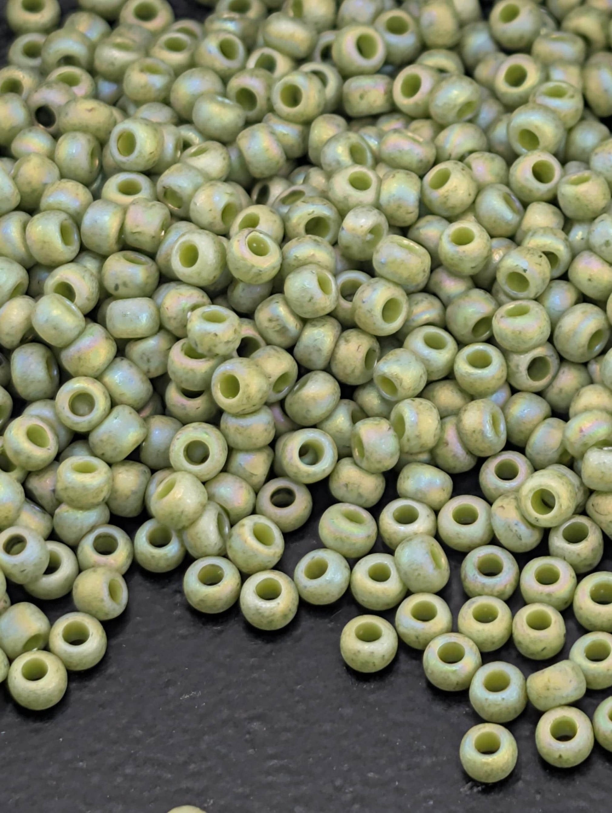 Semi Glazed Rainbow - Honeydew Size 11/0 Toho Round 2.5" tube