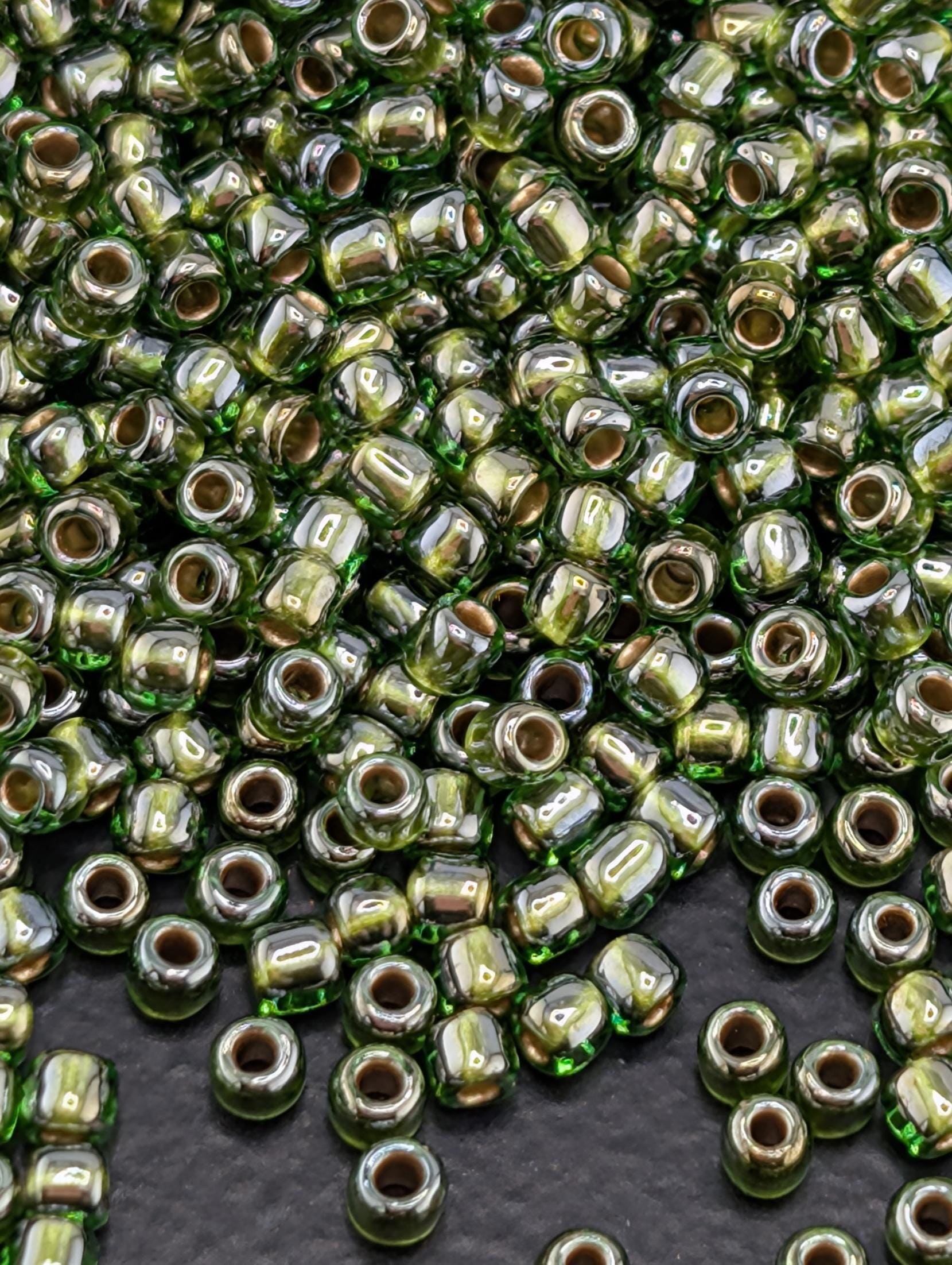 Gold-Lined Luster - Peridot Size 11/0 Toho Round 2.5" tube