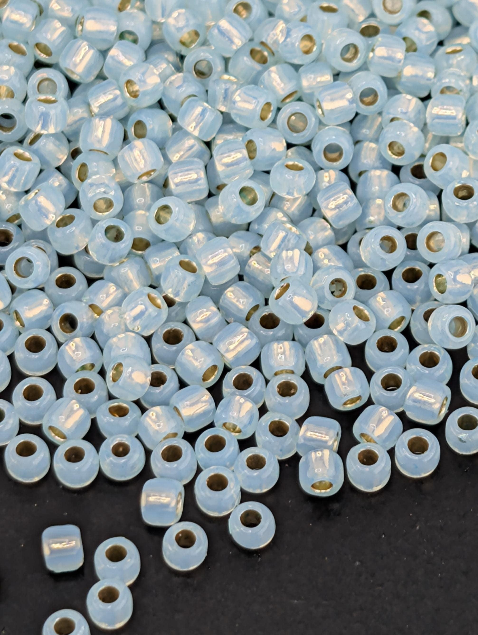 PermaFinish - Silver-Lined Milky Lt Aqua Size 11/0 Toho Round 2.5" tube