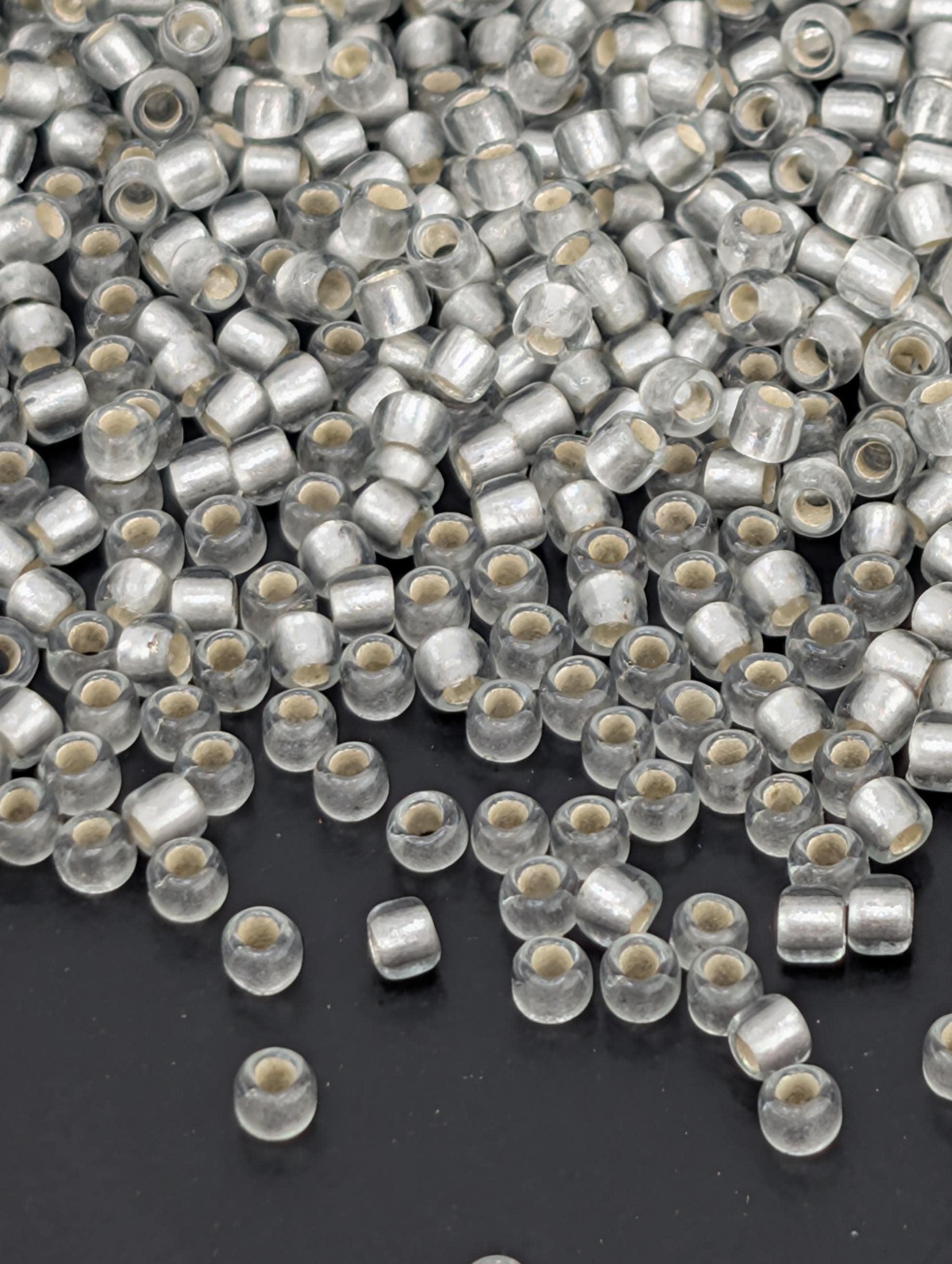 Silver-Lined Frosted Black Diamond Size 11/0 Toho Round 2.5" tube