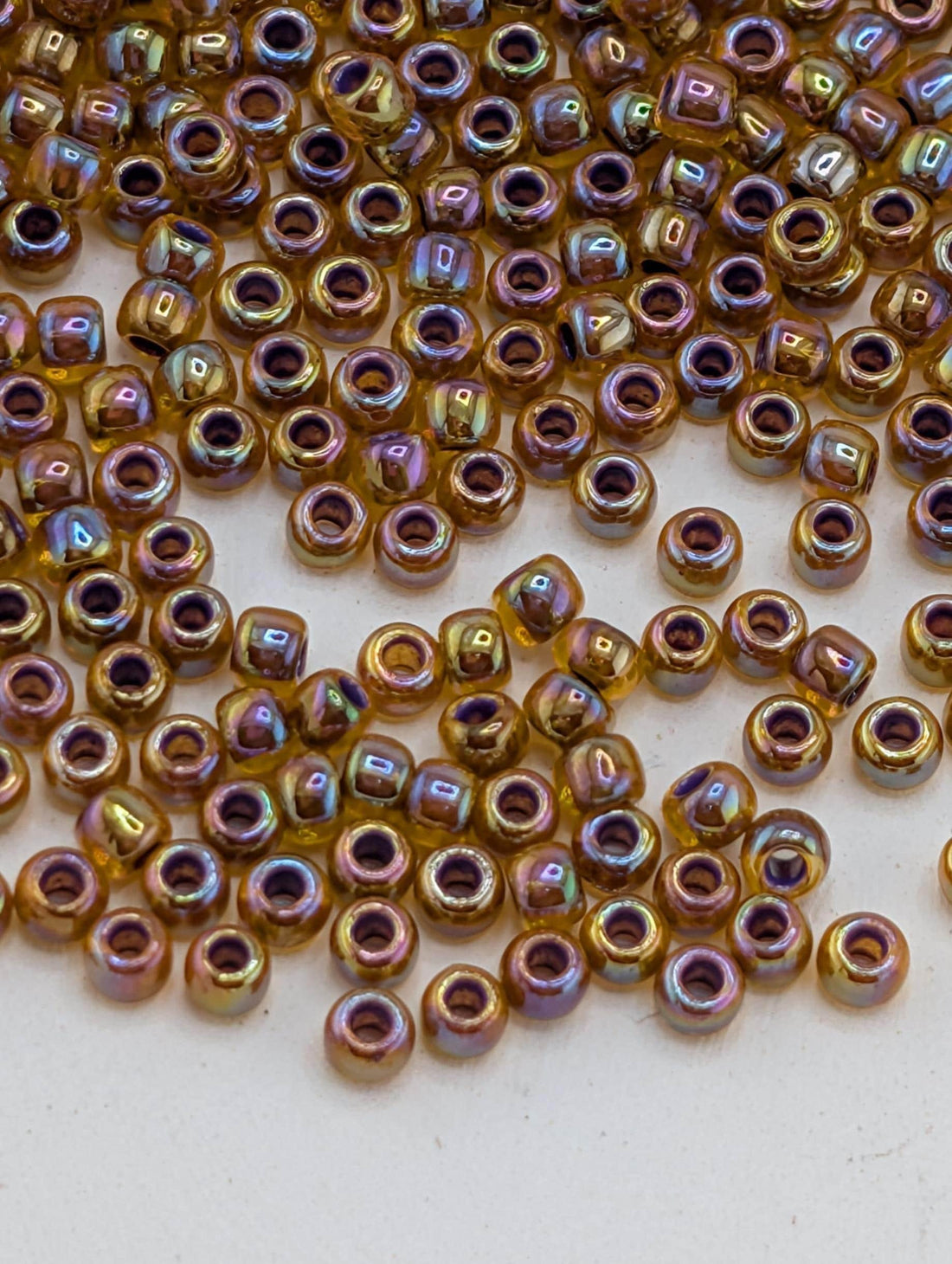 Inside-Color Rainbow Hyacinth/Opaque Purple-Lined Size 11/0 Toho Round 2.5" tube