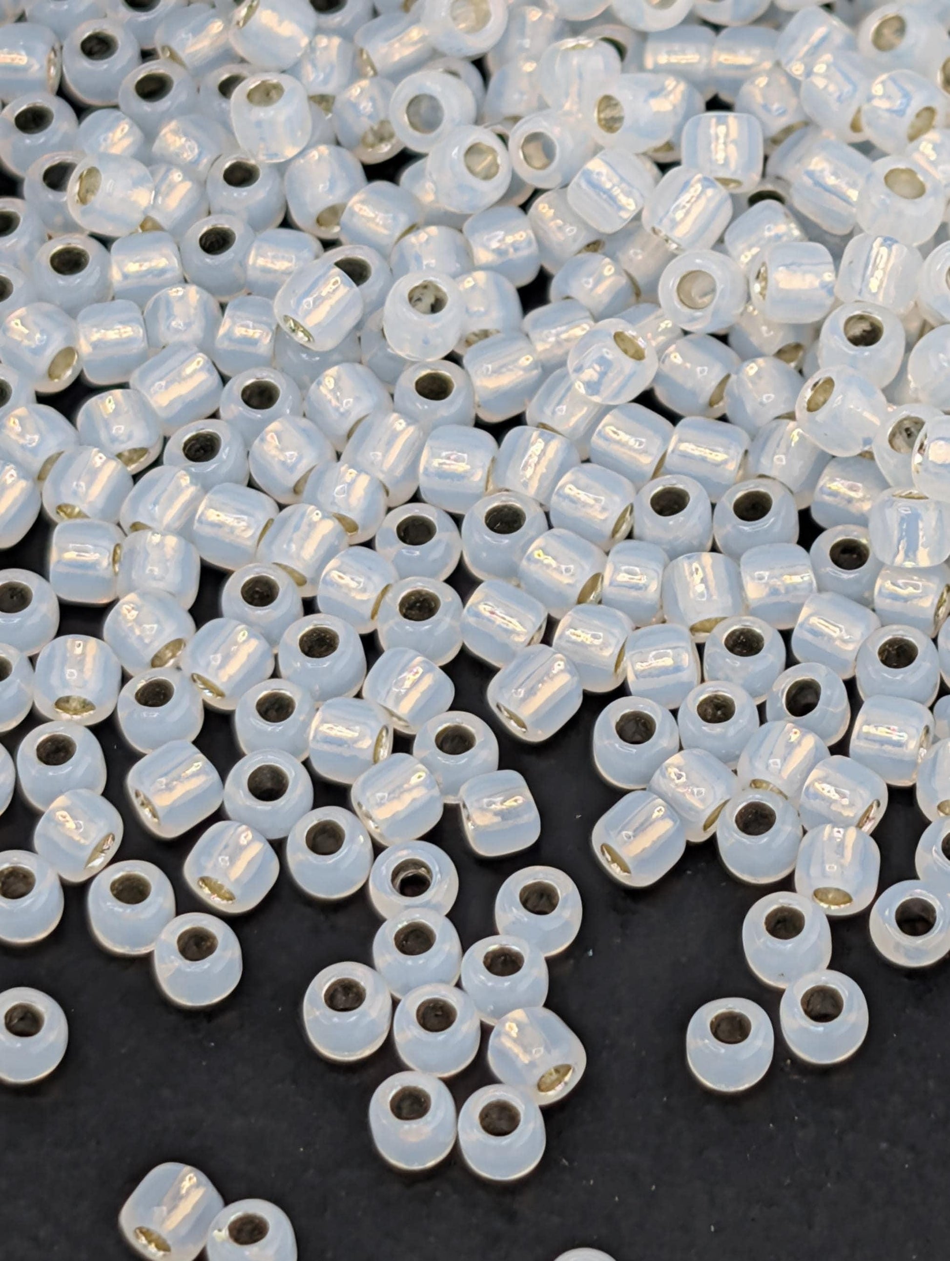 Silver-Lined Milky White Size 11/0 Toho Round 2.5" tube