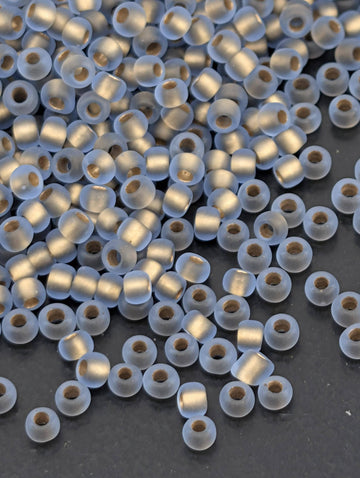 Gold-Lined Rainbow Frosted Lt Sapphire Size 11/0 Toho Round 2.5" tube