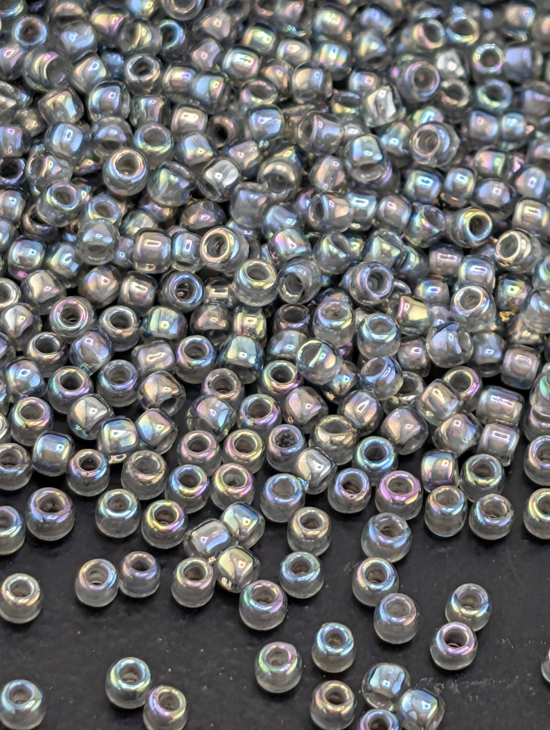 Inside-Color Rainbow Gray/Opaque Gray-Lined Size 11/0 Toho Round 2.5" tube