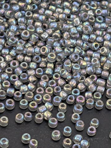 Inside-Color Rainbow Gray/Opaque Gray-Lined Size 11/0 Toho Round 2.5" tube