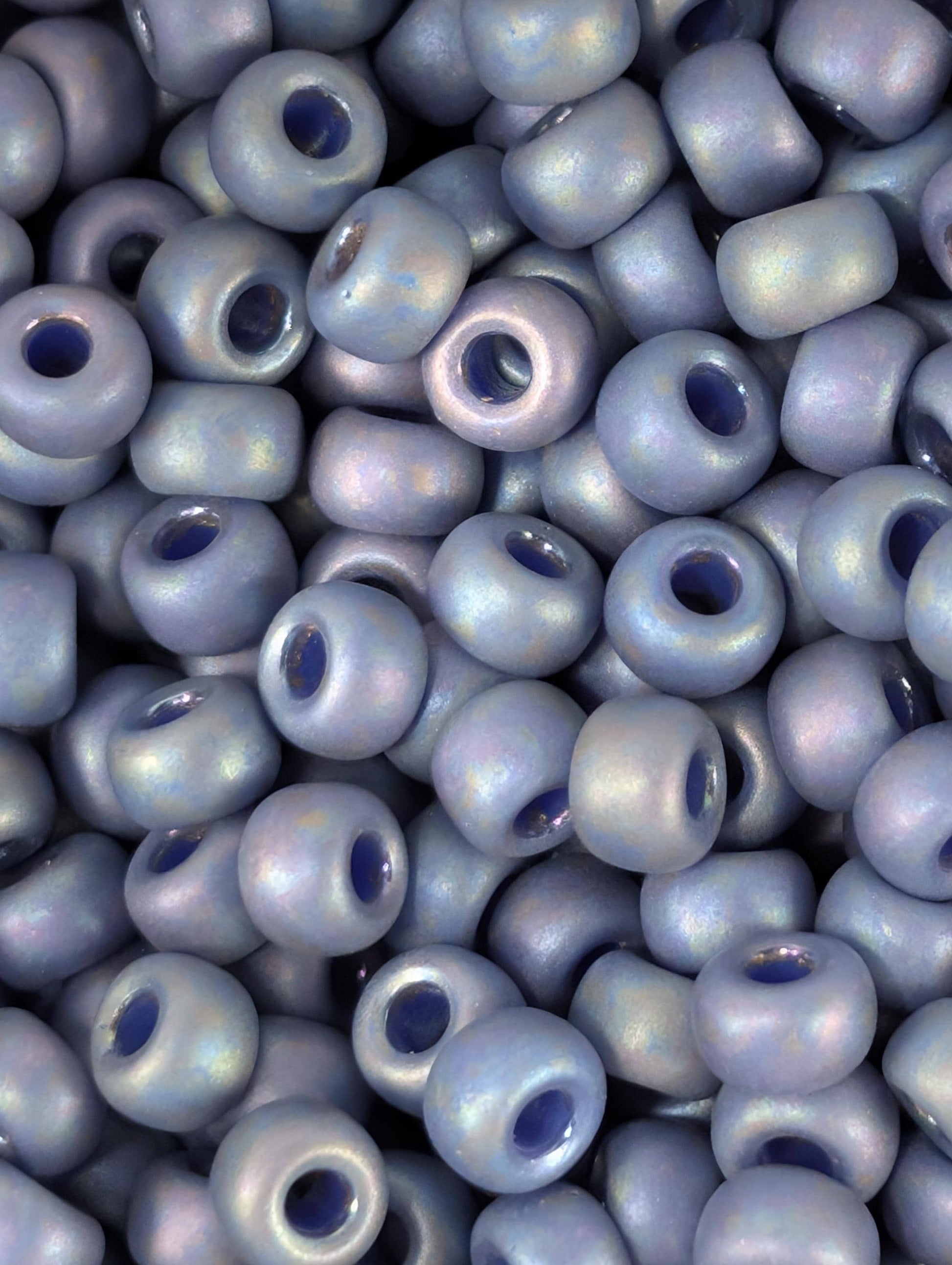 Blue Iris Opaque Matte Glazed Rainbow Miyuki Rocaille Size 8/0 (20g pkg)