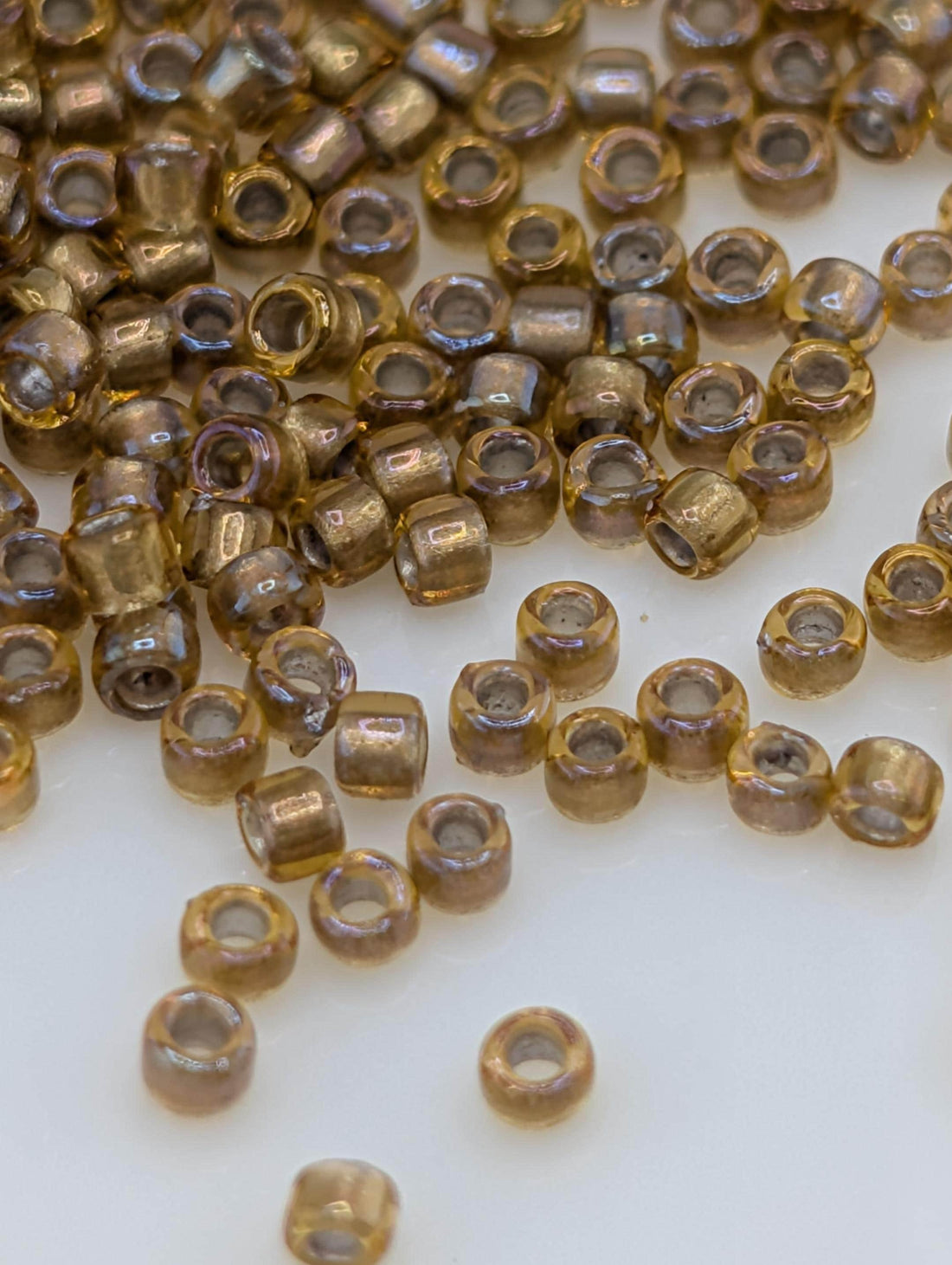 Gold-Lined Topaz Size 15/0 Toho Round 2.5" tube