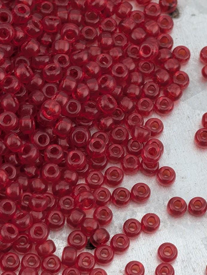 Cherry Transparent Miyuki Rocaille Size 8/0 (20g pkg)