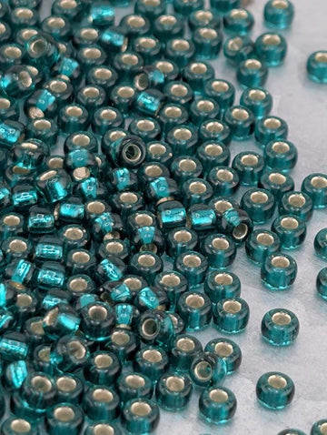 Emerald Green Translucent Silver Lined Miyuki Rocaille Size 8/0 (20g pkg)
