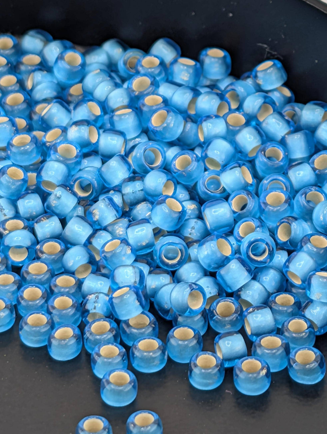 Silver-Lined Frosted Dk Aqua Size 8/0 Toho Round 2.5" tube