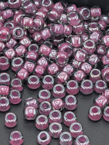 Inside-Color Gray/Magenta-Lined Size 8/0 Toho Round 2.5" tube