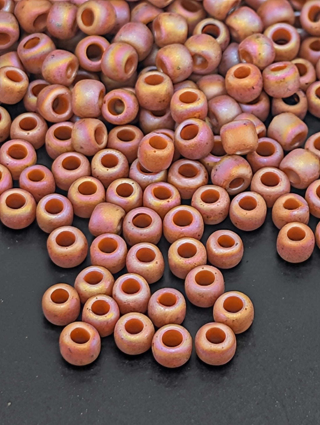 Semi Glazed Rainbow - Orange Size 8/0 Toho Round 2.5" tube