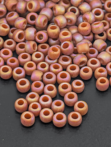 Semi Glazed Rainbow - Orange Size 8/0 Toho Round 2.5" tube