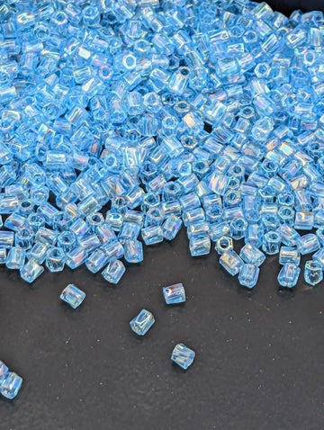 Blue Topaz Translucent Rainbow Miyuki Twist Size 10/0 (15g Pkg)