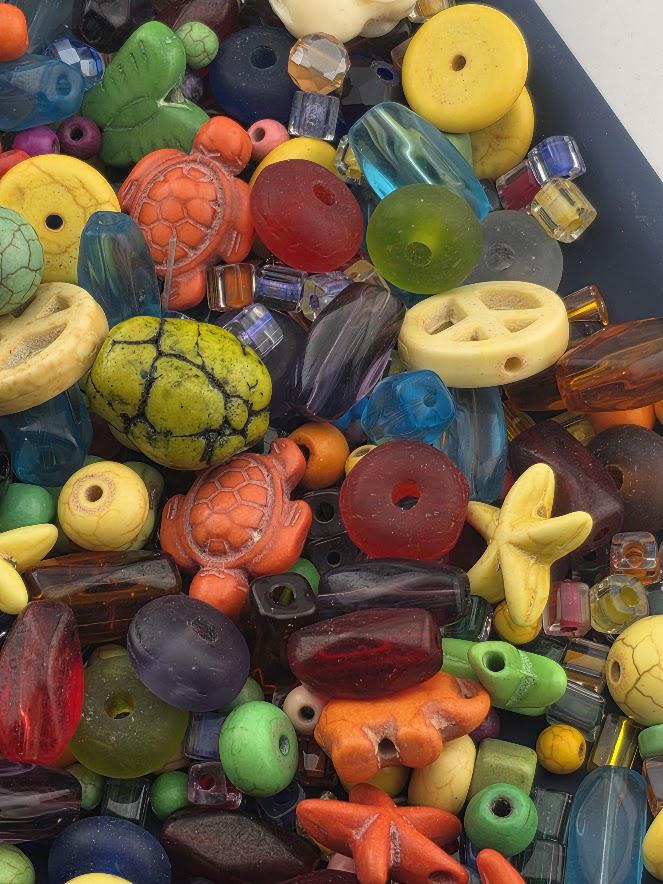 Learise Exclusive "Rainbow Howlite" Glass Bead Soup Mix (30g Pkg)