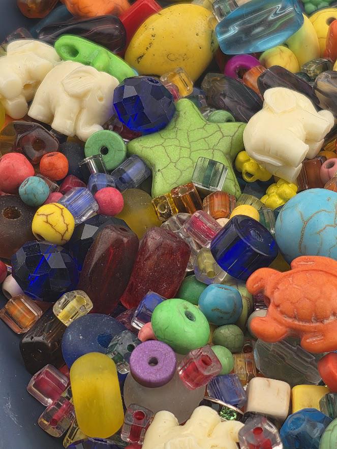 Learise Exclusive "Rainbow Howlite" Glass Bead Soup Mix (30g Pkg)