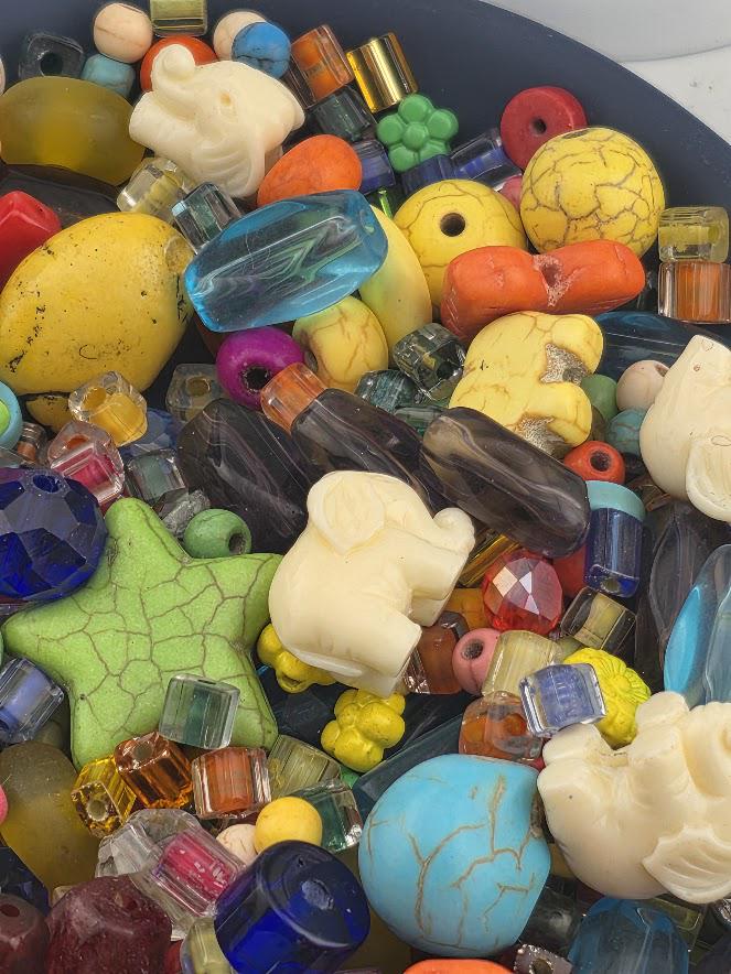 Learise Exclusive "Rainbow Howlite" Glass Bead Soup Mix (30g Pkg)