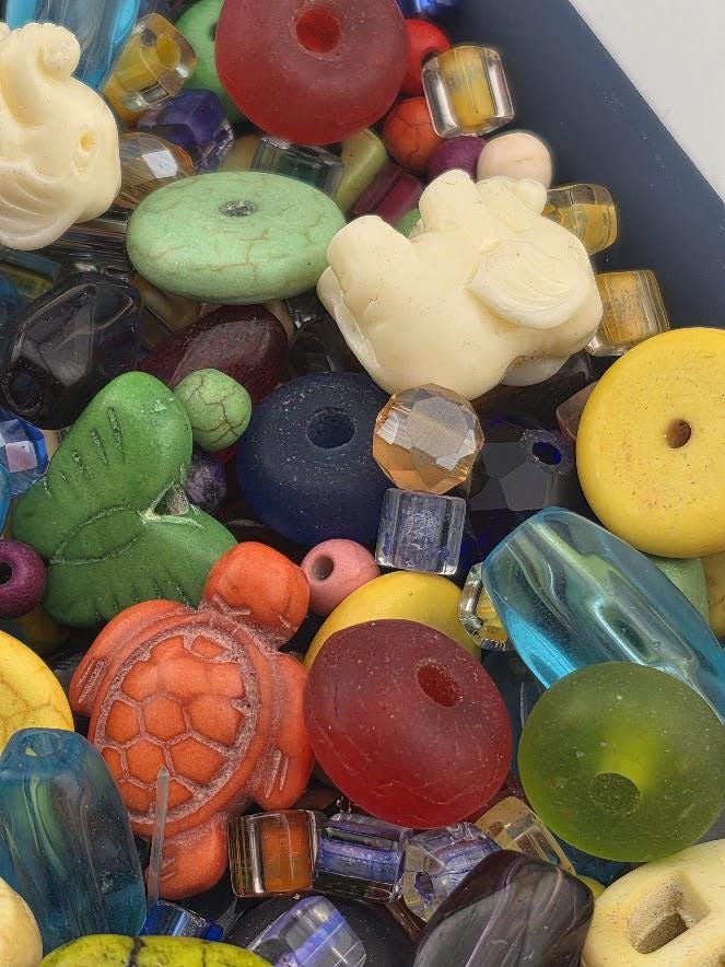 Learise Exclusive "Rainbow Howlite" Glass Bead Soup Mix (30g Pkg)